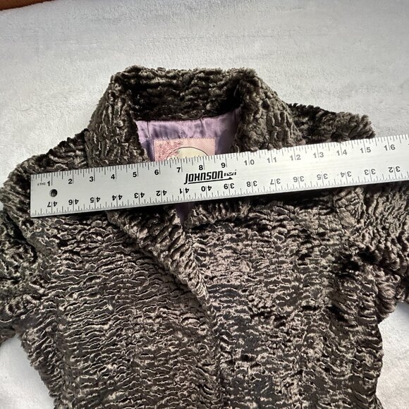 Wendy Hil Women's Long Sleeve Faux Fur Coat Jacket Collared Lined Brown Size 4 - Picture 8 of 10